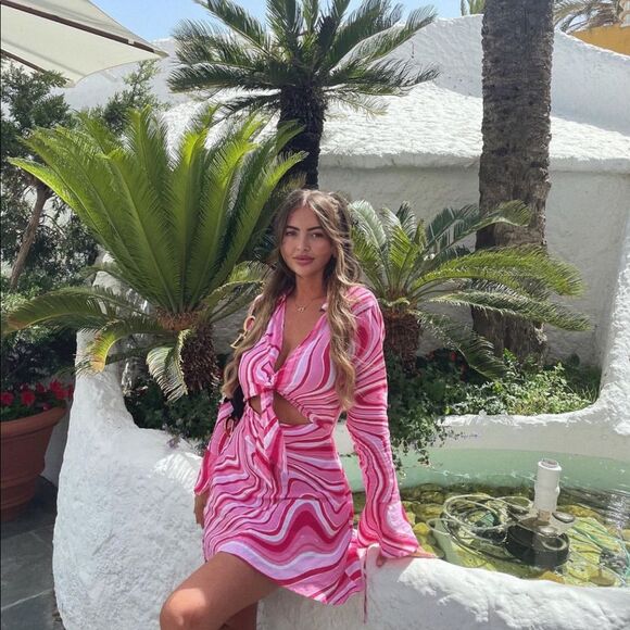 ZARA LINEN BLEND PRINT DRESS - Picture 1 of 14